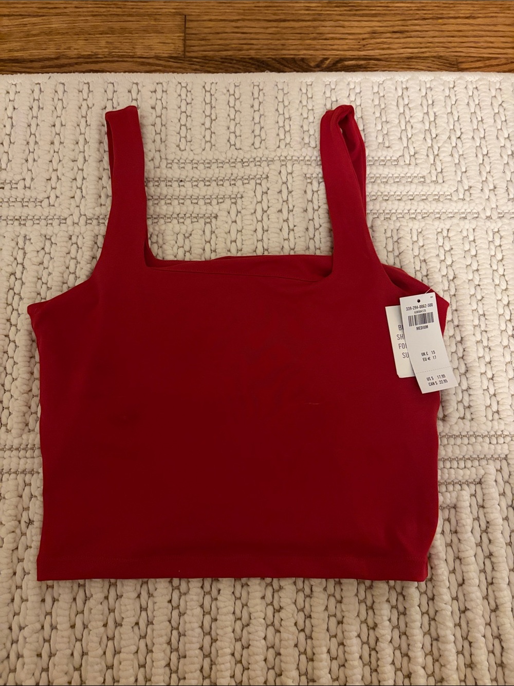 NWT: Red Square-Neck Cropped Tank Top - Women's